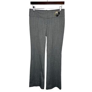 Y2K Vintage Bebe Grey Pinstripe Herringbone Large Button Low Rise Trouser Pants